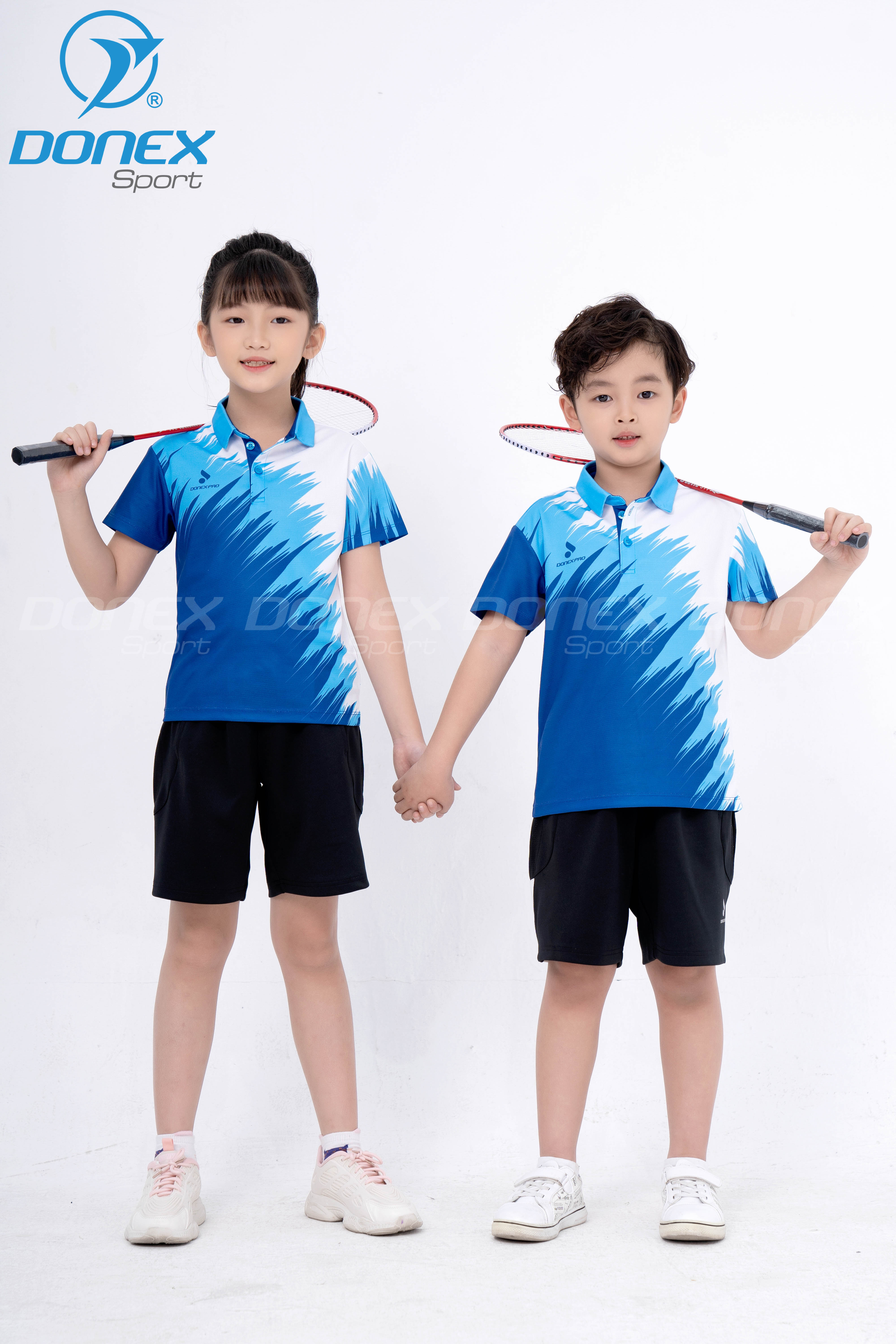 Áo thể thao trẻ em TC-1026  Xanh bích  phối xanh copan